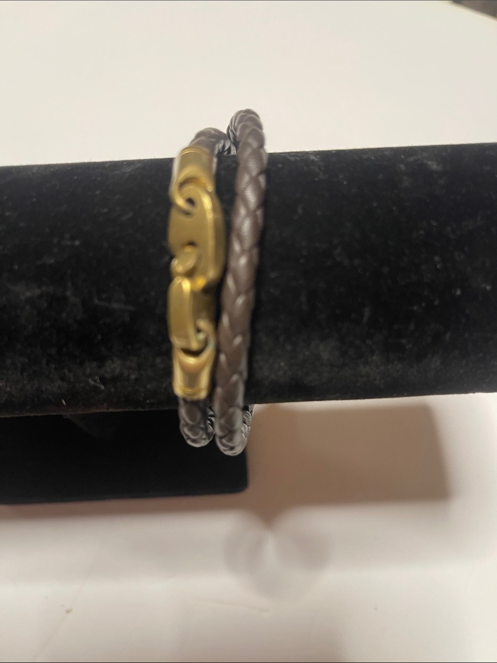 Journey Double Leather Rope Bracelet with Gold-Tone Clasp